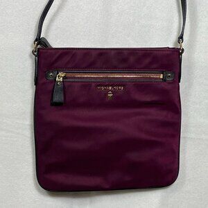 BRAND NEW no tags Michael Kors Nylon Kelsey Crossbody Plum Burgundy Red Bag NWOT
